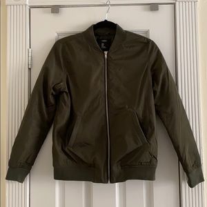 Cute olive nylon bomber from Forever 21!